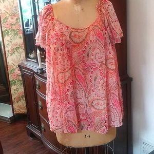 Paisley print blouse.